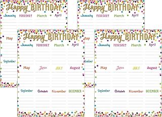 Teacher Created Resources Confetti Happy Birthday Chart 17x22 inch (Pack of 4)