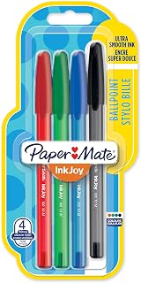 Paper Mate InkJoy 100ST Ballpoint Pens | Medium Point (1.0mm) | Classic Colours | 4 Count