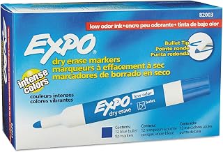 EXPO 82003 Low Odor Dry Erase Marker Bullet Tip Blue Dozen