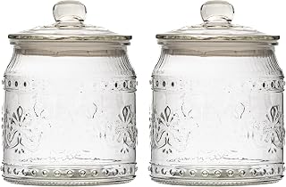 10 Strawberry Street Wentworth Glass Canister, Set of 2 (Clear)