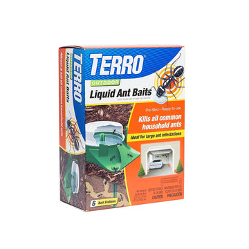 1806 Outdoor Liquid Ant Baits by Terro – 6 Bait Stations, Clear, Model 755524