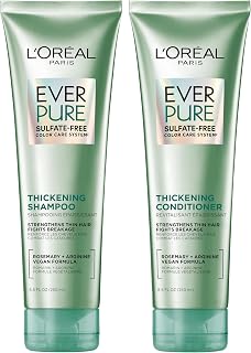 Thickening Sulfate Free Shampoo and Conditioner, Thickens + Strengthens Thin, Fragile Hair, EverPure, 1 Hair Care Kit