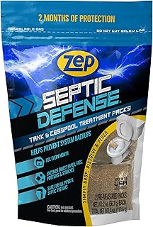 Zep Septic Defense System Treatment Dissolvable Packs - 6 Month Supply - ZSTP6 - Safe for Pipes and All Septic Tanks , Brown