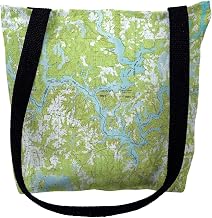 Betsy Drake TY612M 16 x 16 in. Lewis Smith Lake Alabama Nautical Map Tote Bag - Medium