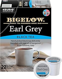 Bigelow Tea Bigelow Earl Grey Black Tea Keurig K-Cup Pods, Box of 22 Cups (Pack of 1) Caffeinated 22 K-Cup Pods Total