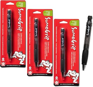 Sakura SumoGrip Ergonomic Mechanical Pencil, 0.7 mm, Gray, 3 Pack