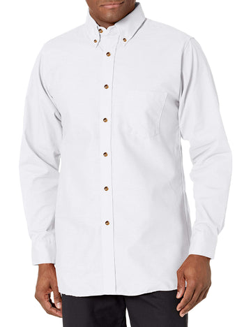 Men's Poplin Dress Shirt by Red Kap – XX-Large Tall, Cotton Blend, White, Model SP90WH