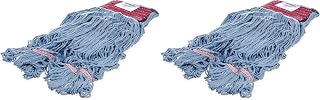 Carlisle FoodService Products 369454B14 Looped-End Mop Head with Red Band, Large, Blue (Pack of 2)