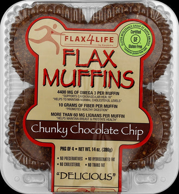 FZ Chocolate Chip Muffin by FLAX4LIFE – 14 Ounce (Pack of 6), Pack of 6