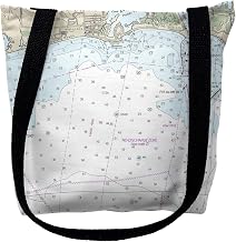 Betsy Drake TY13215DM 16 x 16 in. Block Island Sound - Matunuck Rhode Island Nautical Map Tote Bag - Medium