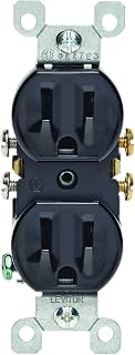 Leviton 15 Amp, 125 Volt, Duplex Receptacle, Residential Grade, Grounding, All Screws Backed Out, 5320-ECP, Black