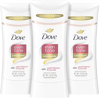 Dove Even Tone Antiperspirant Stick Peach Blossom & Rice Milk 3PK 2.6 oz