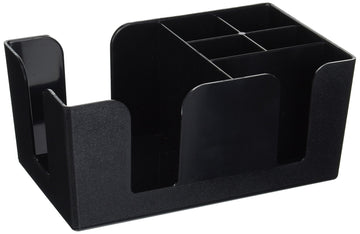 Black Plastic 6-Compartment Condiment Caddy by Winco – Medium, 6.0 unknown_modifier, Plastic, Black, Model BC-6