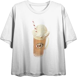 A&W Root Beer Float Women's White Crew Neck Short Sleeve Crop Top