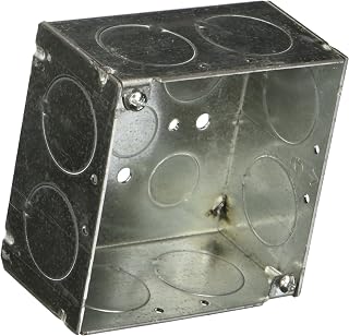 RACO 8233 4 in. Square Box, 30.3 cu. In. Capacity, Raised Ground