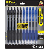 G2 Premium Gel Pens by PILOT – 1 Count (Pack of 10), Rubber, Black/Blue, Model 14784