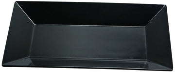 Rome Rectangular Plate by Yanco – Large, Melamine, Black, Pack of 12, Model RM-214BK