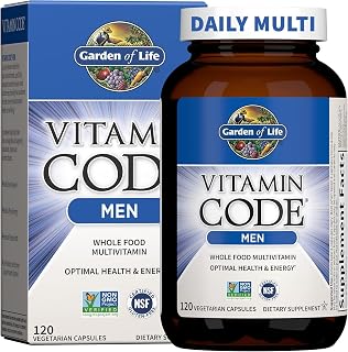 Garden of Life Vitamin Code Whole Food Multivitamin for Men, Fruit & Veggie Blend and Probiotics for Energy, Heart, Prostate Health, 120 Count (Pack of 6)