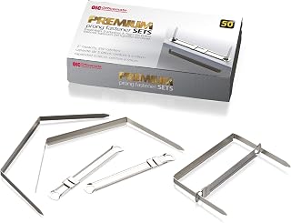 Officemate Premium Prong Fasteners, Complete Set, 2-Inch Capacity, 2.75-Inch Base, Box of 50 (99711)