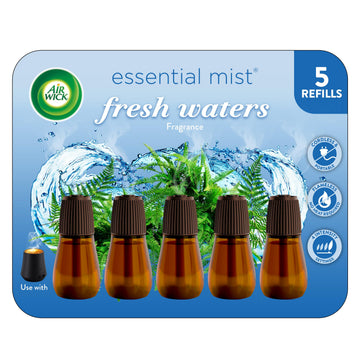 Essential Mist Refill by Air Wick – 0.67 Fl Oz (Pack of 5), Fresh Waters, Pack of 5, Model 10062338030118