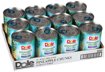 Pineapple Chunks In Syrup by Dole – 20 ounces, Pack of 12