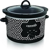 Crock-Pot 4.5 Quart Round Portable Slow Cooker and Food Warmer, Black & White Pattern (SCR450-HX)