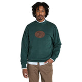 Men's Leather Badge Crewneck Sweatshirt by Timberland – Cotton, Polyester, Green Gables