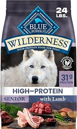 Blue Buffalo Wilderness Lamb & Wholesome Grains Senior Dry Dog Food, 24 lb