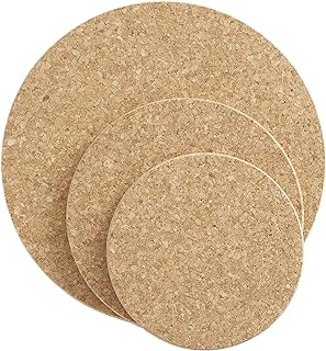 LINDEN SWEDEN Jonas 3-Pack Trivet Set - Round Cork, Water Absorbent - Perfect for Plants, Hot Pots, Pans, Mugs, and Glasses - 5 1/2", 6 1/2", 9 1/2"