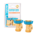 Indestructible Series Heavy-Duty Hose Shut Off Valve by Aqua Joe – 0.75 Inch, Brass, Model AJ-IHE-2PK