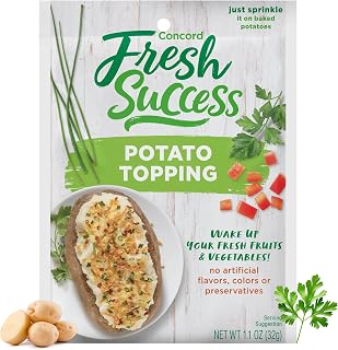 Concord Foods Potato Topping Seasoning, 1.1 oz (Pack of 1) | Savory Herb & Vegetable Flake Blend for Baked Potatoes, Rice, Salads & Veggies with Onion, Red Bell Pepper & Chives