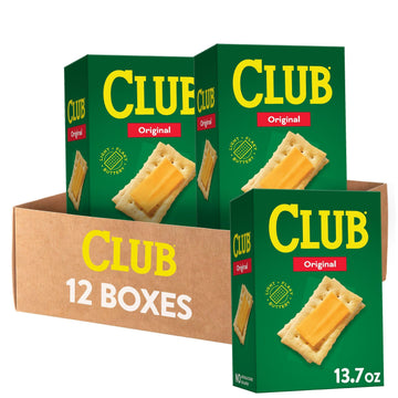 Lunch Snacks, Snack Crackers, Original (12 Boxes) by Club Crackers – 13.7 Ounce (Pack of 12), GREEN, Pack of 12, Model 00030100100560