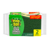 Heavy Duty Scrub Sponges - Double Sided Dish Scrubber with Scouring Pad - Kitchen Essentials for Dishwashing and Cleaning Supplies by Pine-Sol – 2 Pack, Synthetic, Model PNS-76281