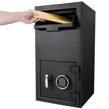 Standard Keypad Security Depository Drop Safe 1.72 Cubic Ft by Barska – One Size, 1.4 cubic_feet, Alloy Steel, Black, Model AX12590
