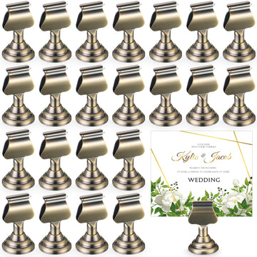 Kathfly Metal Table Number Holders, 24 Pack, Bronze