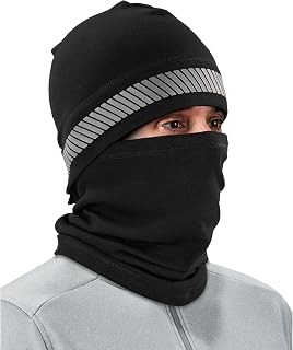 Ergodyne N-Ferno 6831 3-in-1 Reflective Balaclava Face Mask, Wear as Hat, Neck Gaiter or Full Face Ski Mask, 360 Reflective Accents