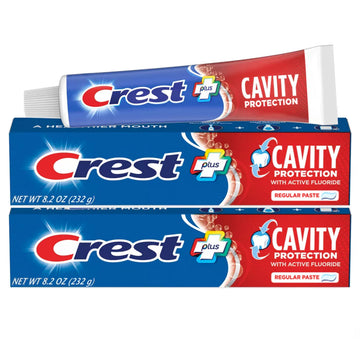 Toothpaste 8.2 Ounce Cavity Protection Regular (Pack of 2) by Crest – 8.2 Ounce (Pack of 2), Pack of 2, Model PR00310