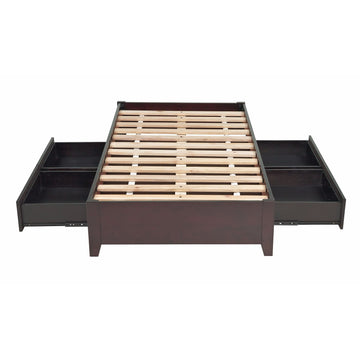 Solid Wood 2-Side Storage Bed by Modus Furniture – Queen, Wood, Nevis Simple - Espresso, Model SP23D5
