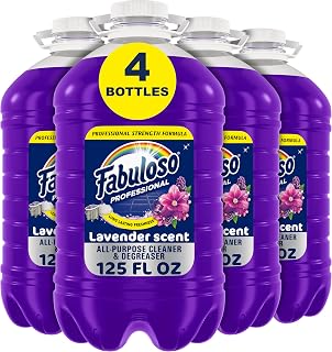 Fabuloso Professional All-Purpose Cleaner, Lavender Scent, 125 fl oz | No Rinse Floor Cleaner, Degreaser & Deodorizer, Concentrated Formula, Lasting Freshness, No Residue, Bulk