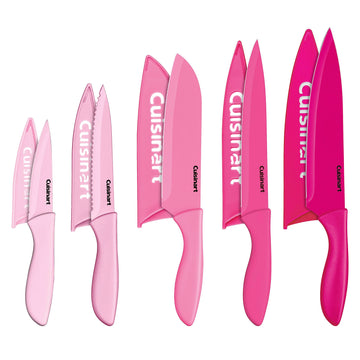 10pc Ceramic Coated Color Knife Set - Pink for BCRF by Cuisinart – 8", Stainless Steel, Pink, Model C55-10PCPK