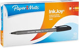 Paper Mate InkJoy 100ST Ballpoint Pen, Capped, Black, 12-Pack