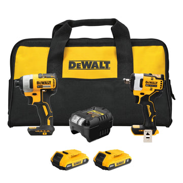 20V MAX Cordless Impact Driver and Impact Wrench Combo () by DEWALT – Black, Yellow, Model DCK242D2