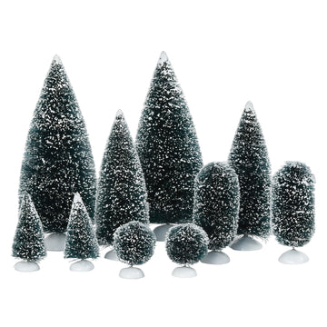 Department 56 Village Topiaries, Frosted Green Set of 10