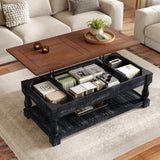 Lift Top Coffee Table Storage Living Room Center Table Mesa de Centro by Generic – Solid Wood MDF, A2lift Top Coffee Table Walnut Brown & Antique Bla, Model zbb083