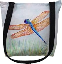 Betsy Drake TY1045M 16 x 16 in. Amber & Blue Dragonfly Tote Bag - Medium
