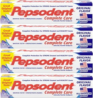 Pepsodent Complete Care Anticavity Fluoride Toothpaste, Original Flavor, 5.5 OZ (Pack of 4)