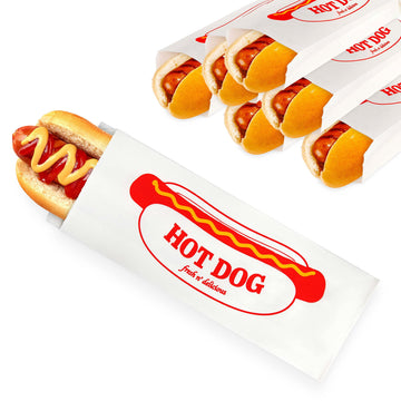 Paper Hot Dog Bags (100 Pack) - Microwavable by Stock Your Home – 100 ct, Paper, White, Pack of 100, Model 3335