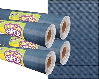 Teacher Created Resources Bulletin Board Backdrop Rolls - 4' x 12' | Blue Wood Design | Pack of 4