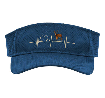 Chital Axis Deer Heartbeat Axis Deer Sport Sun Visor by Chital Axis Deer Lovers Shop – Polyester, Navy Blue