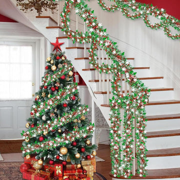 Christmas Tinsel Garland by Generic – Green, Polyethylene Terephthalate (PET), Model LCS250918JSNJR-618-01